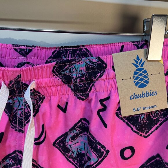 NWT Chubbies Men's pink alligators Swim Trunks XL 5.5" inseam shorts NEW - Picture 2 of 7